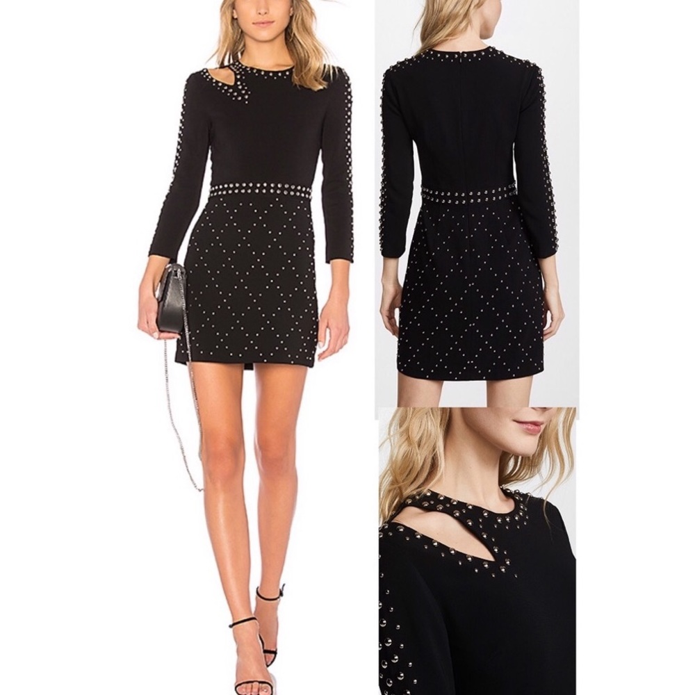 A.L.C. Black Studded Dress with Cutouts